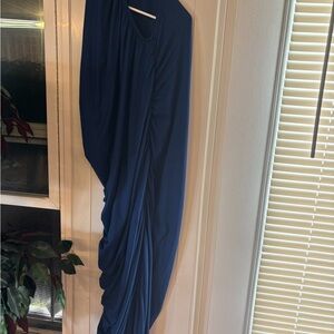 Elegant Blue Evening Dress one shoulder dress